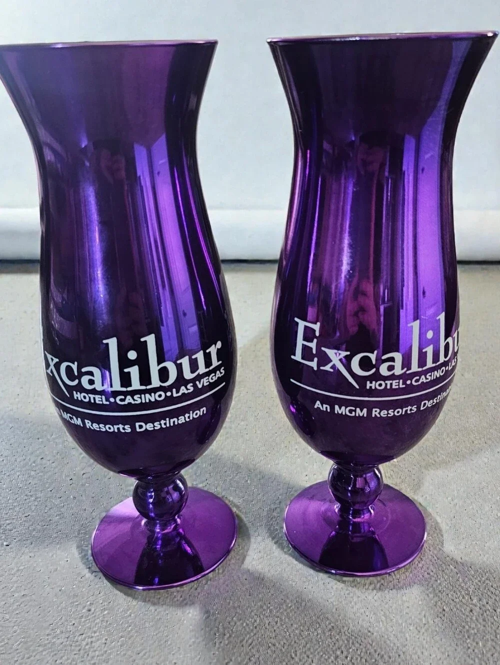 Excalibur Hotel Casino Las Vegas Purple Drinking Cocktail Glassed Souvenir
